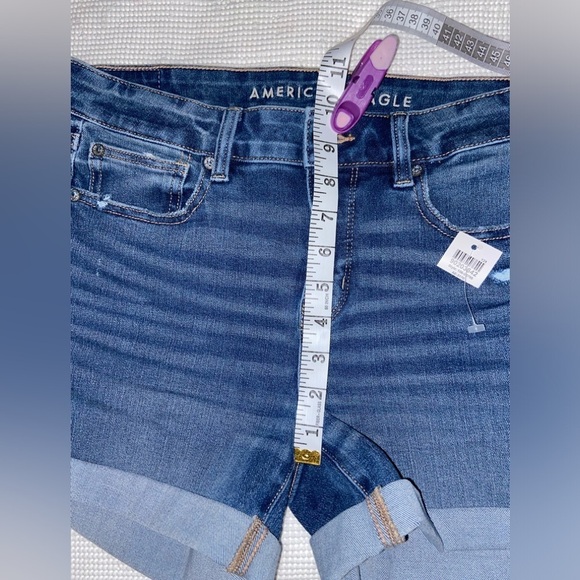 Women’s American Eagle The Dream Short High-Waisted Midi Jean Shorts size 8 - Picture 7 of 16
